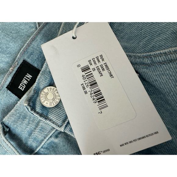 EDWIN DANI Escape Straight Blue Jeans Women’s Size 25 Stretch NEW - Picture 6 of 10